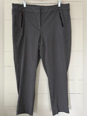 Lane Bryant Black and White Microdot Dress Pants, Size 18.